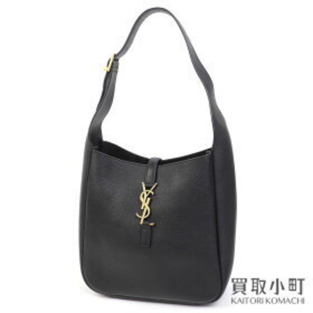 Saint Laurent Yves LE Bag YSL Hobo Shoulder Handbag Black Calfskin
